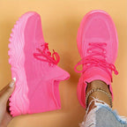 Lia | Chunky Sole Lace-up Sock Sneakers