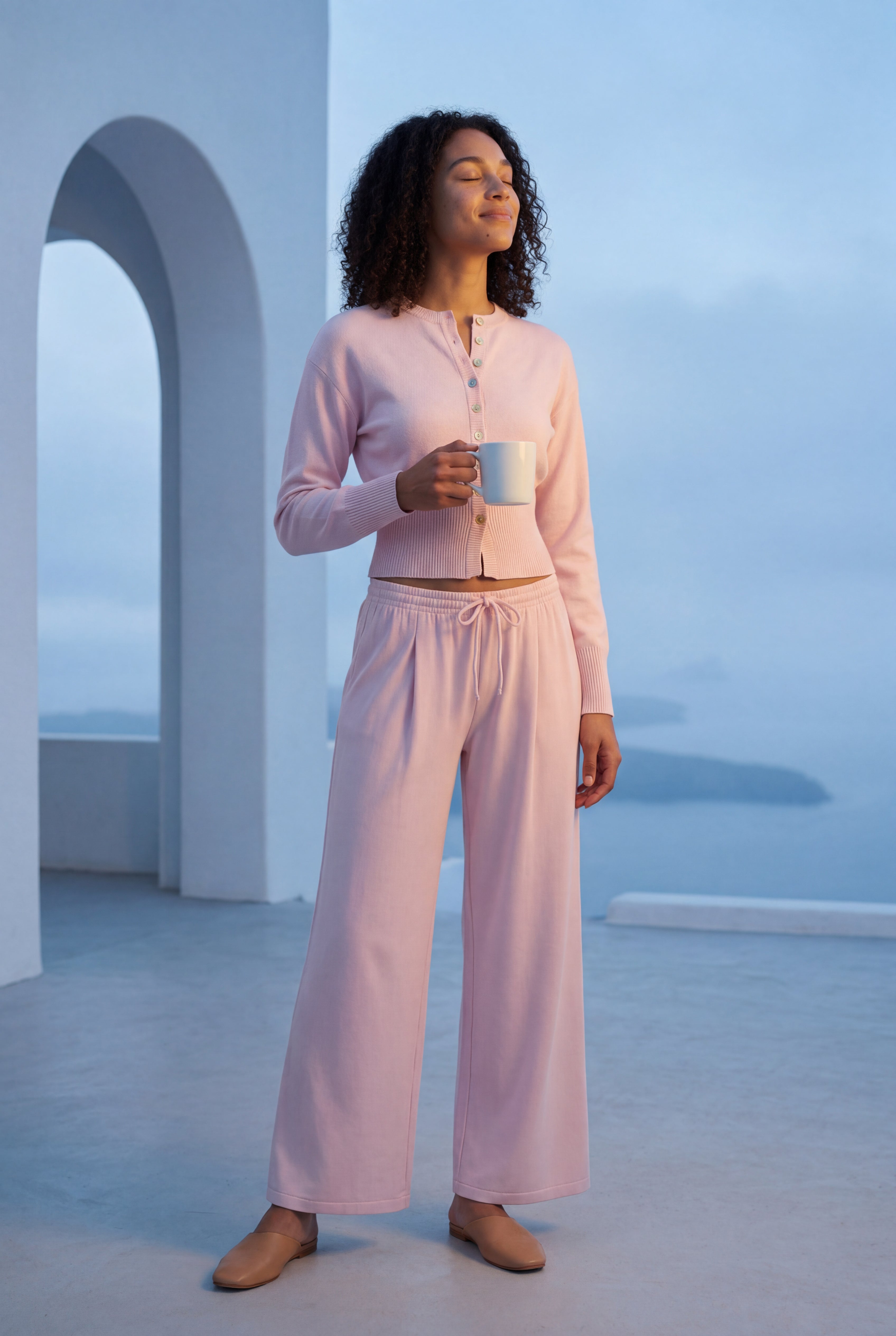 Lia | Cropped Cardigan and Wide-leg Pants Set