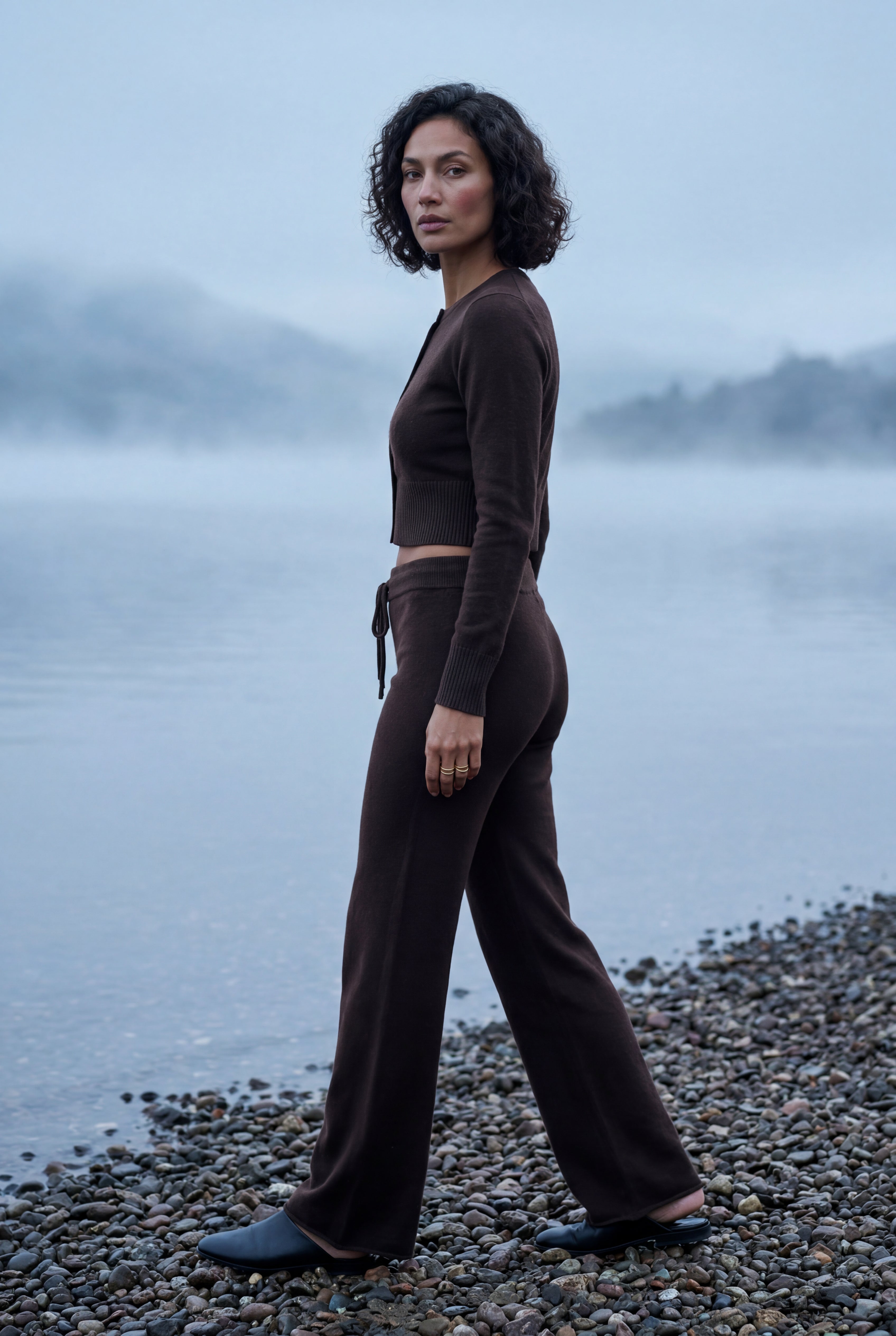 Lia | Cropped Cardigan and Wide-leg Pants Set