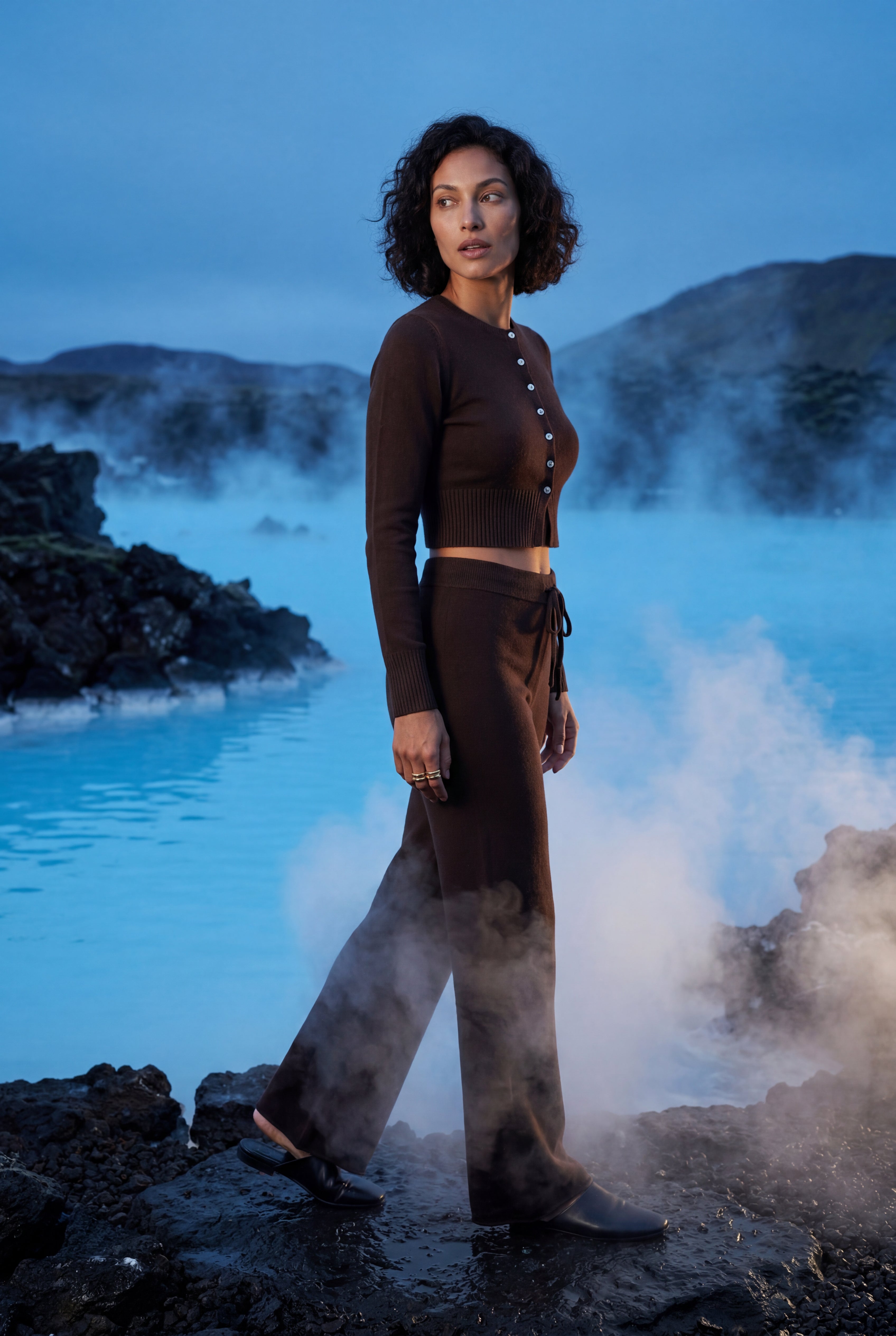 Lia | Cropped Cardigan and Wide-leg Pants Set