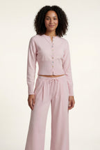 Lia | Cropped Cardigan and Wide-leg Pants Set