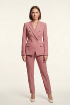 Elcevi | Double-breasted Fitted Blazer with Gold Buttons For Women