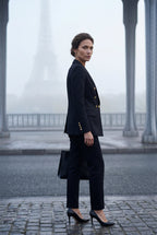 Elcevi | Double-breasted Fitted Blazer with Gold Buttons For Women