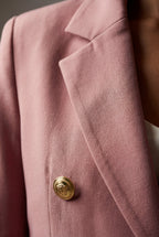 Elcevi | Double-breasted Fitted Blazer with Gold Buttons For Women
