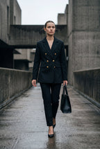Elcevi | Double-breasted Fitted Blazer with Gold Buttons For Women