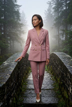 Elcevi | Double-breasted Fitted Blazer with Gold Buttons For Women