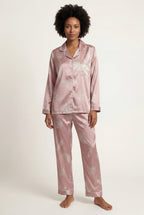 Lia | Floral Print Pajama Set with Button-up Blouse