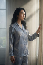 Lia | Floral Print Pajama Set with Button-up Blouse