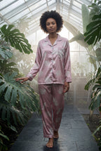 Lia | Floral Print Pajama Set with Button-up Blouse