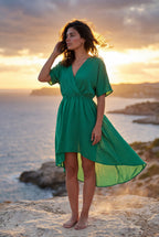 Alyssa | Flutter Sleeve Ruffle Hem Mini Dress For Women