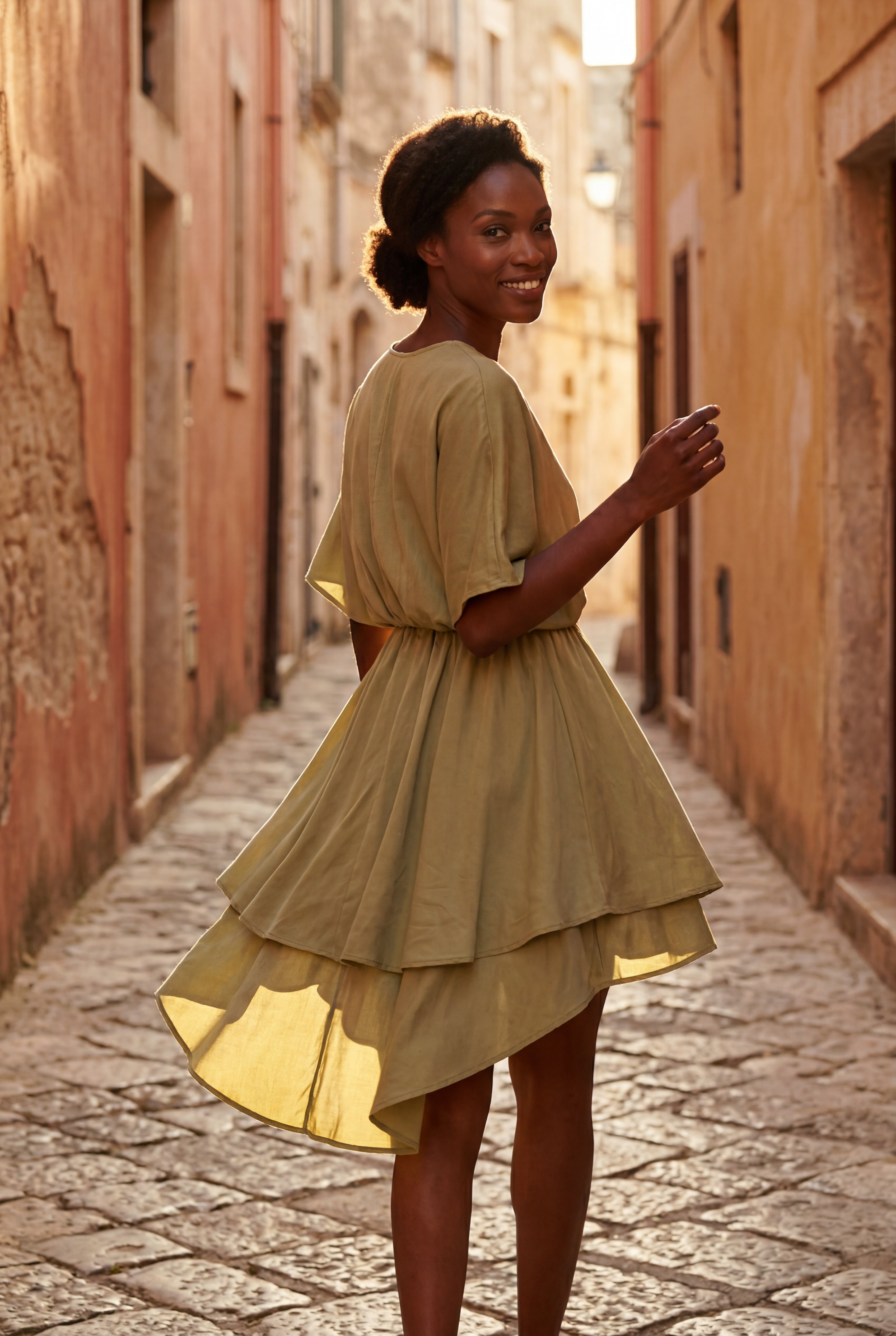 Alyssa | Flutter Sleeve Ruffle Hem Mini Dress For Women
