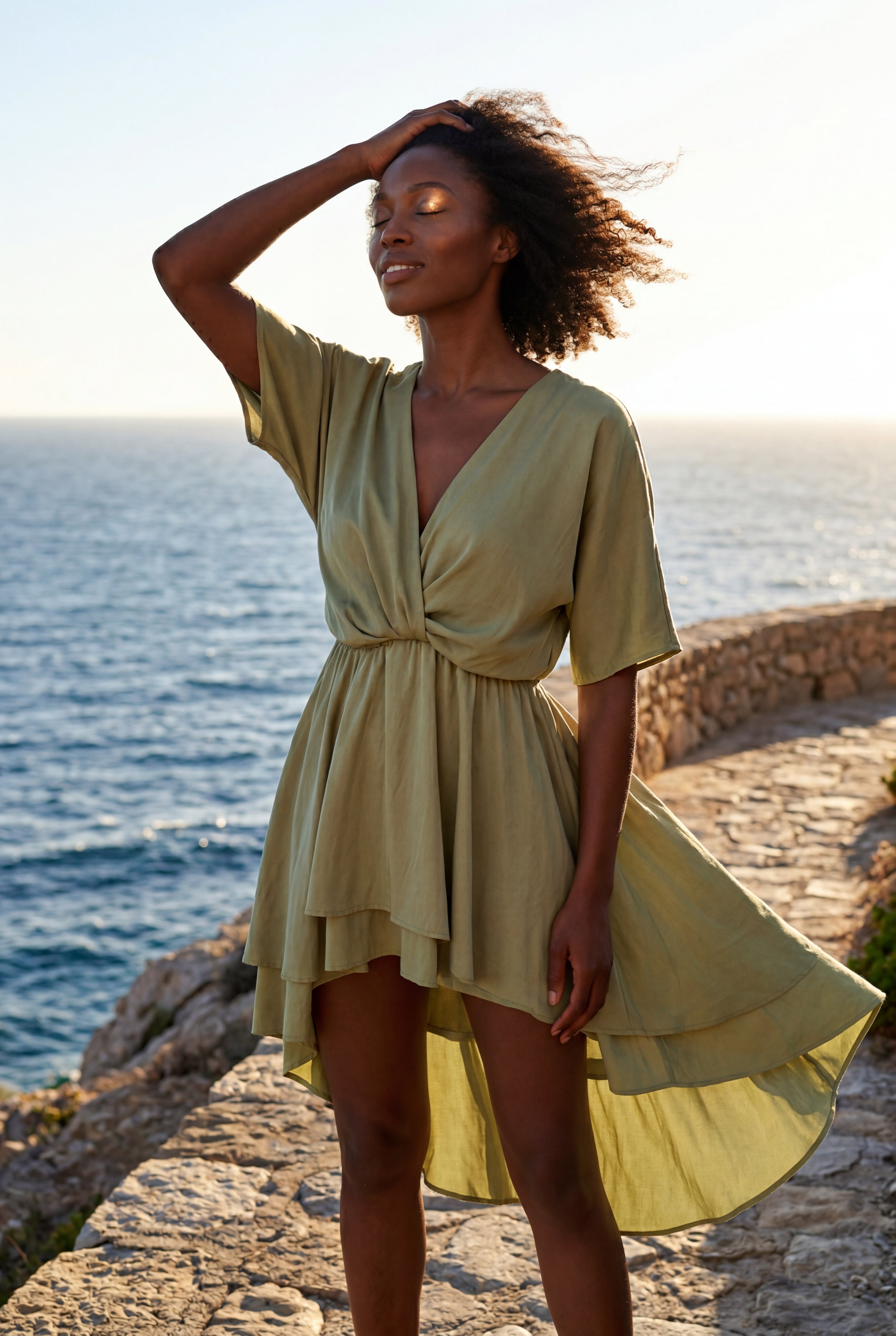 Alyssa | Flutter Sleeve Ruffle Hem Mini Dress For Women