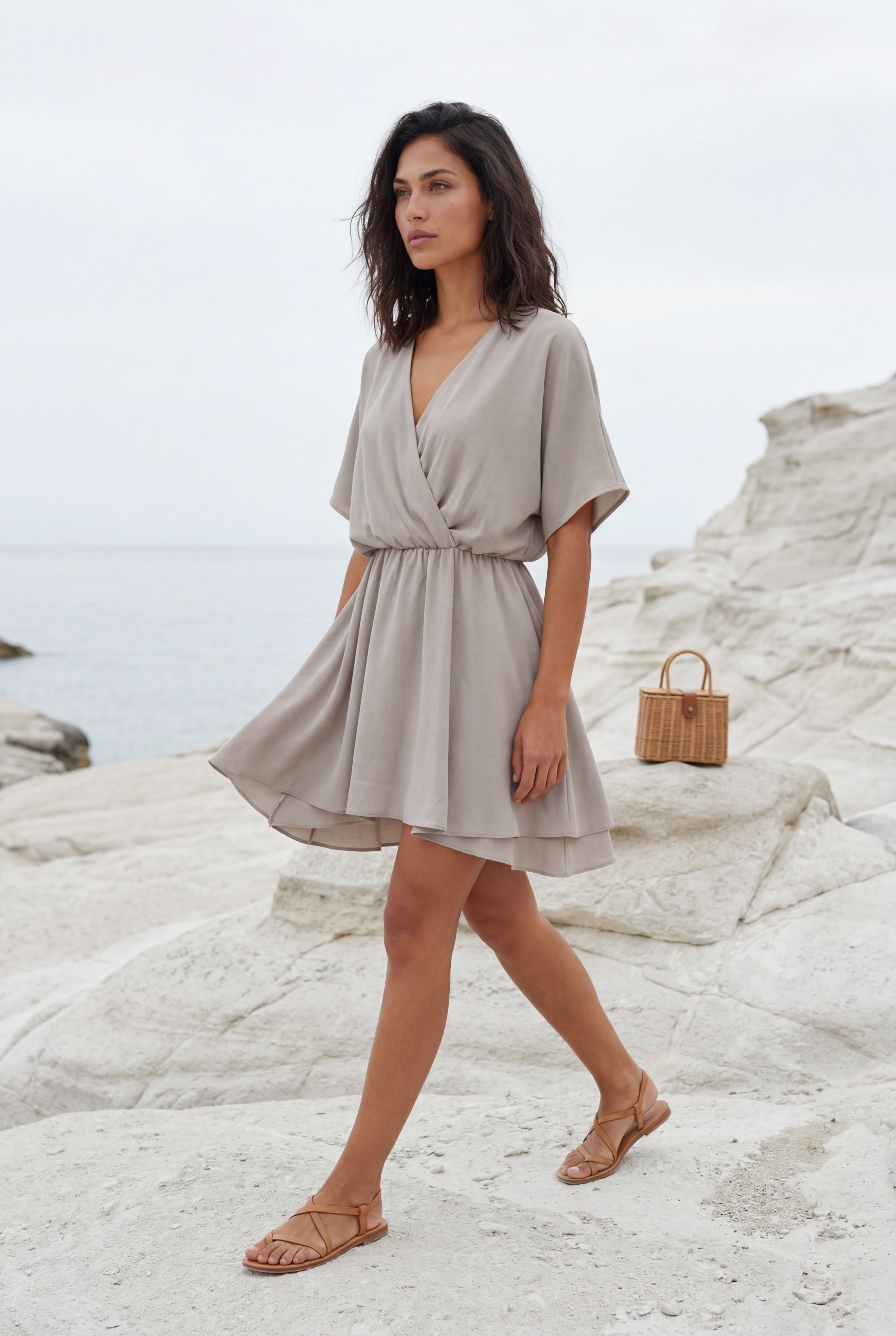 Alyssa | Flutter Sleeve Ruffle Hem Mini Dress For Women