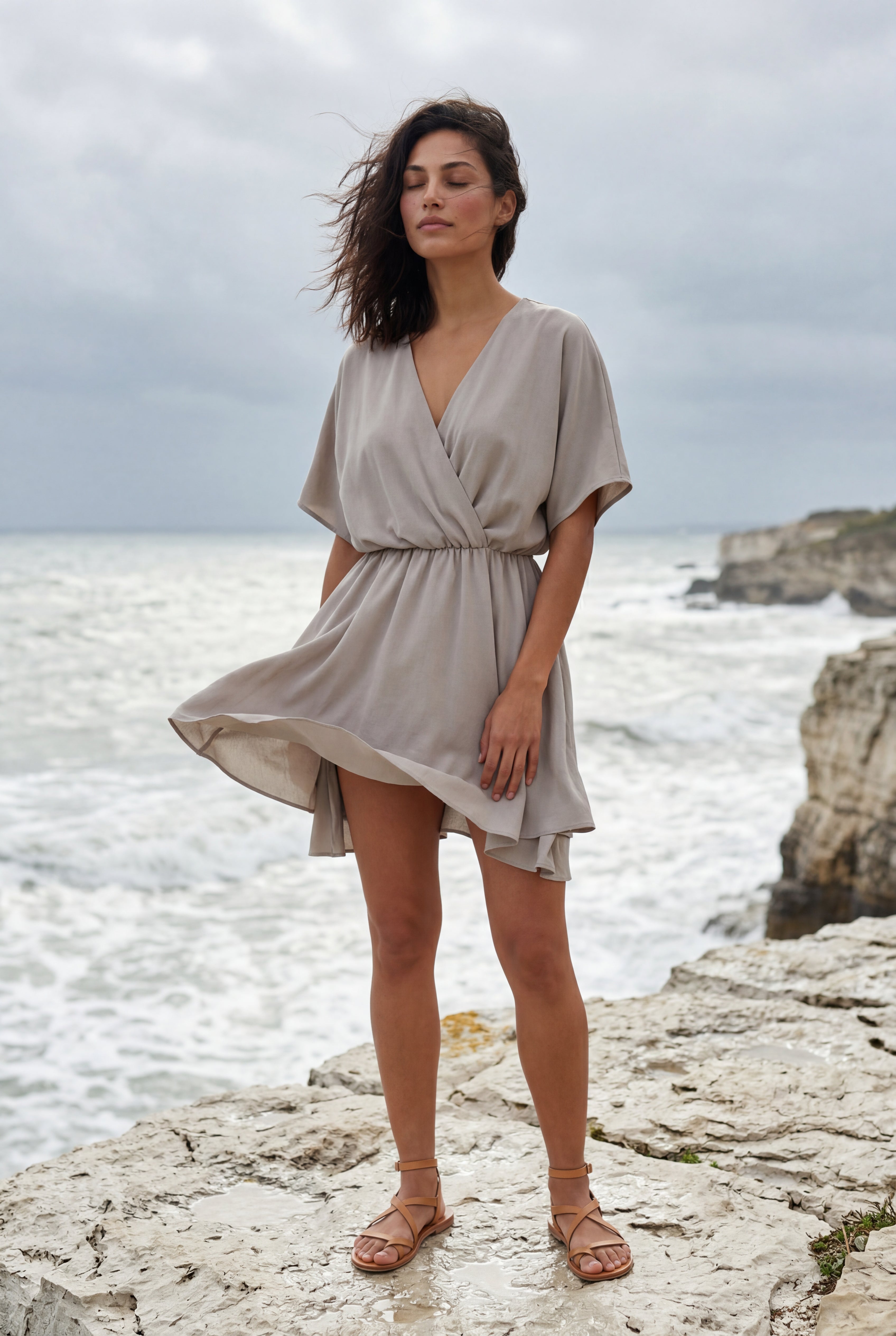Alyssa | Flutter Sleeve Ruffle Hem Mini Dress For Women