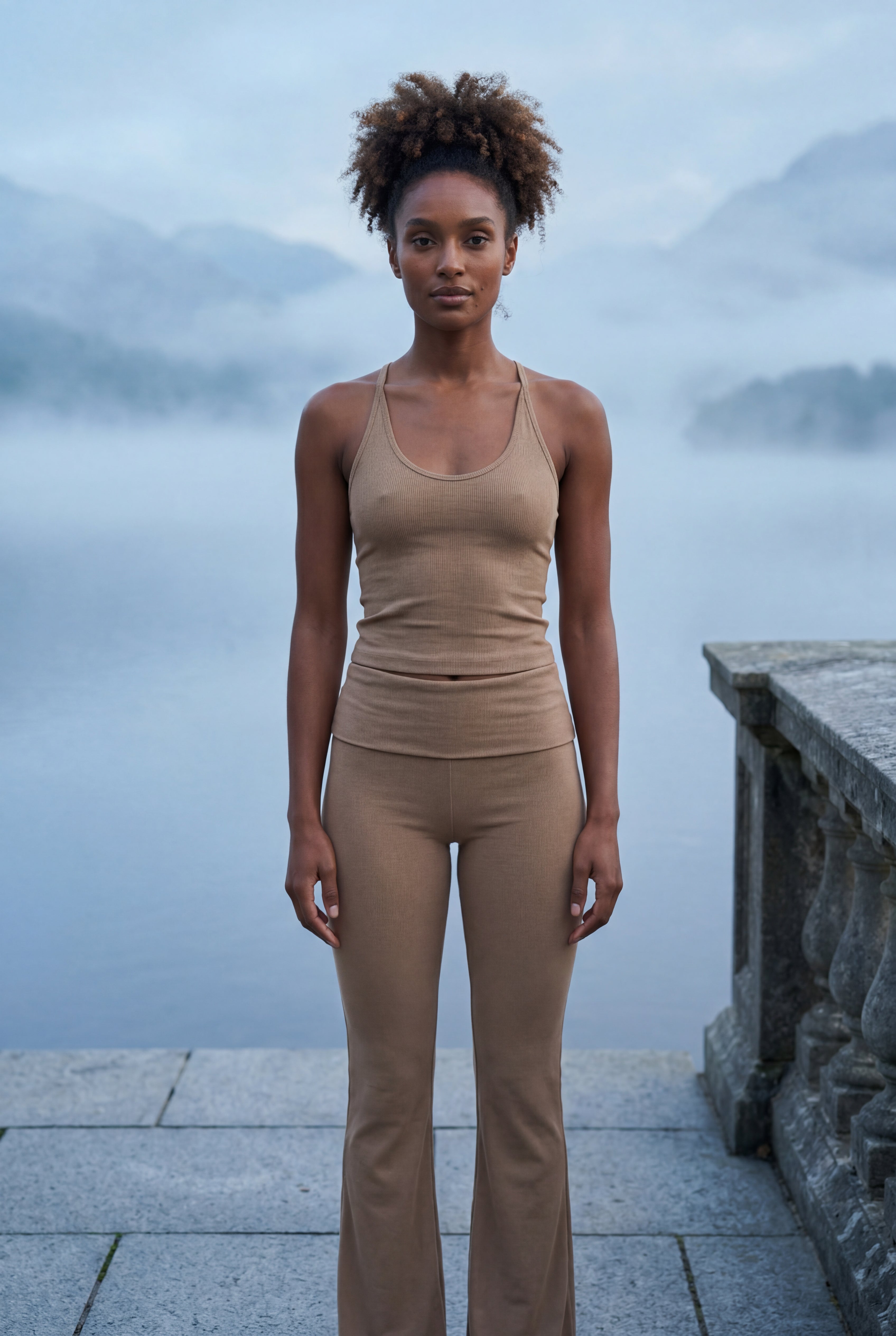 Lia | Halter Neck Crop Top and Flared Leggings Set