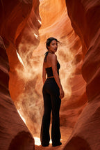 Lia | Halter Neck Crop Top and Flared Leggings Set