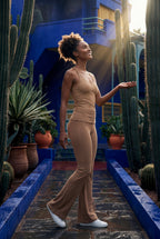 Lia | Halter Neck Crop Top and Flared Leggings Set