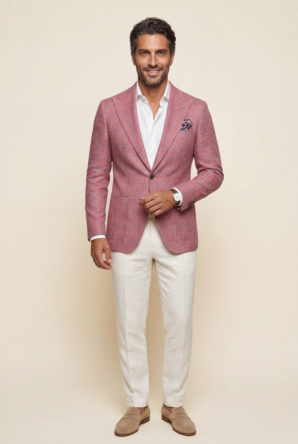Liam | Men's Windowpane Check Tailored Slim Fit Blazer