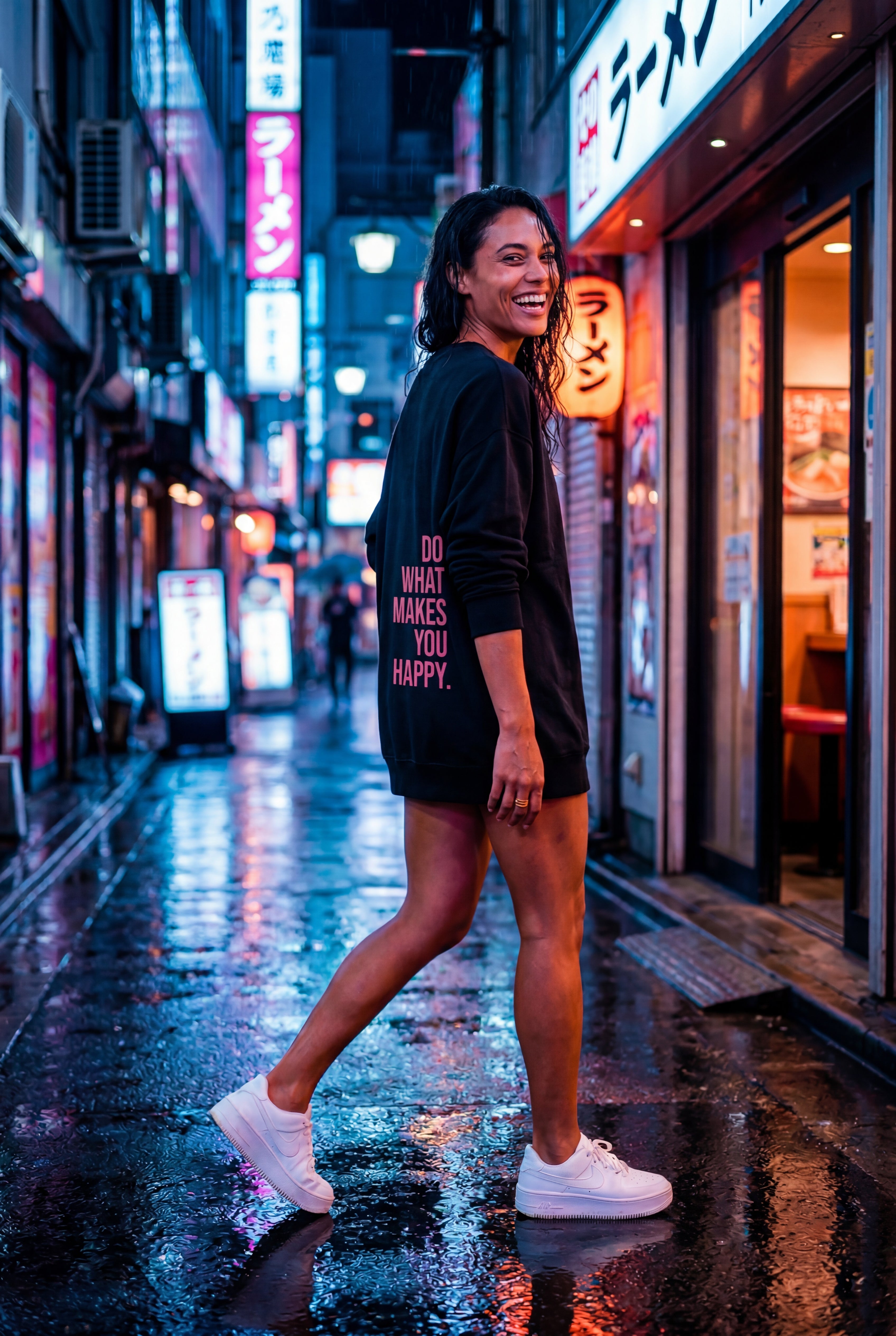 Lia | Motivational Back Print Oversized Graphic Hoodie