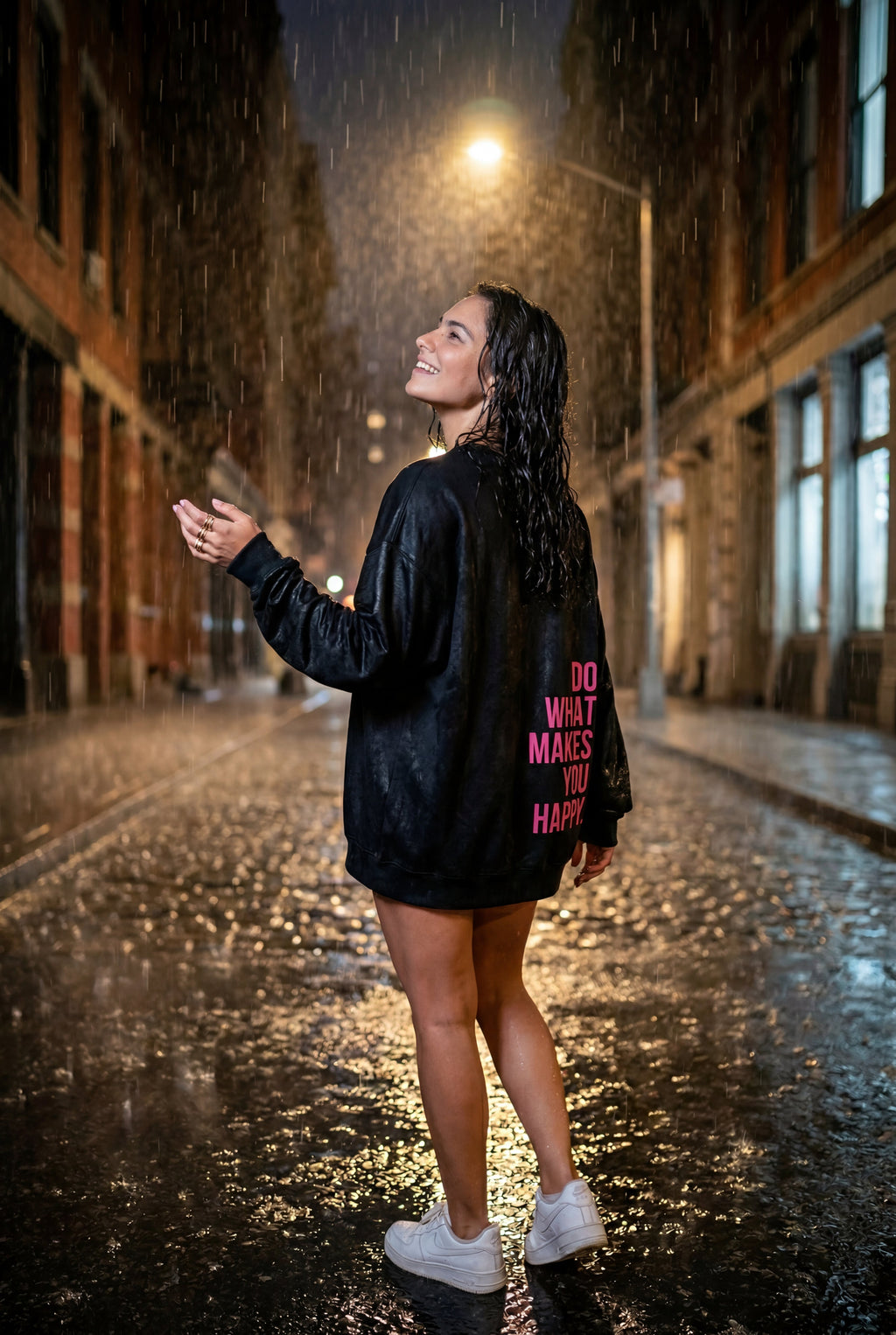 Lia | Motivational Back Print Oversized Graphic Hoodie