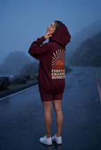Lia | Oversized Sun Print Back Graphic Hoodie