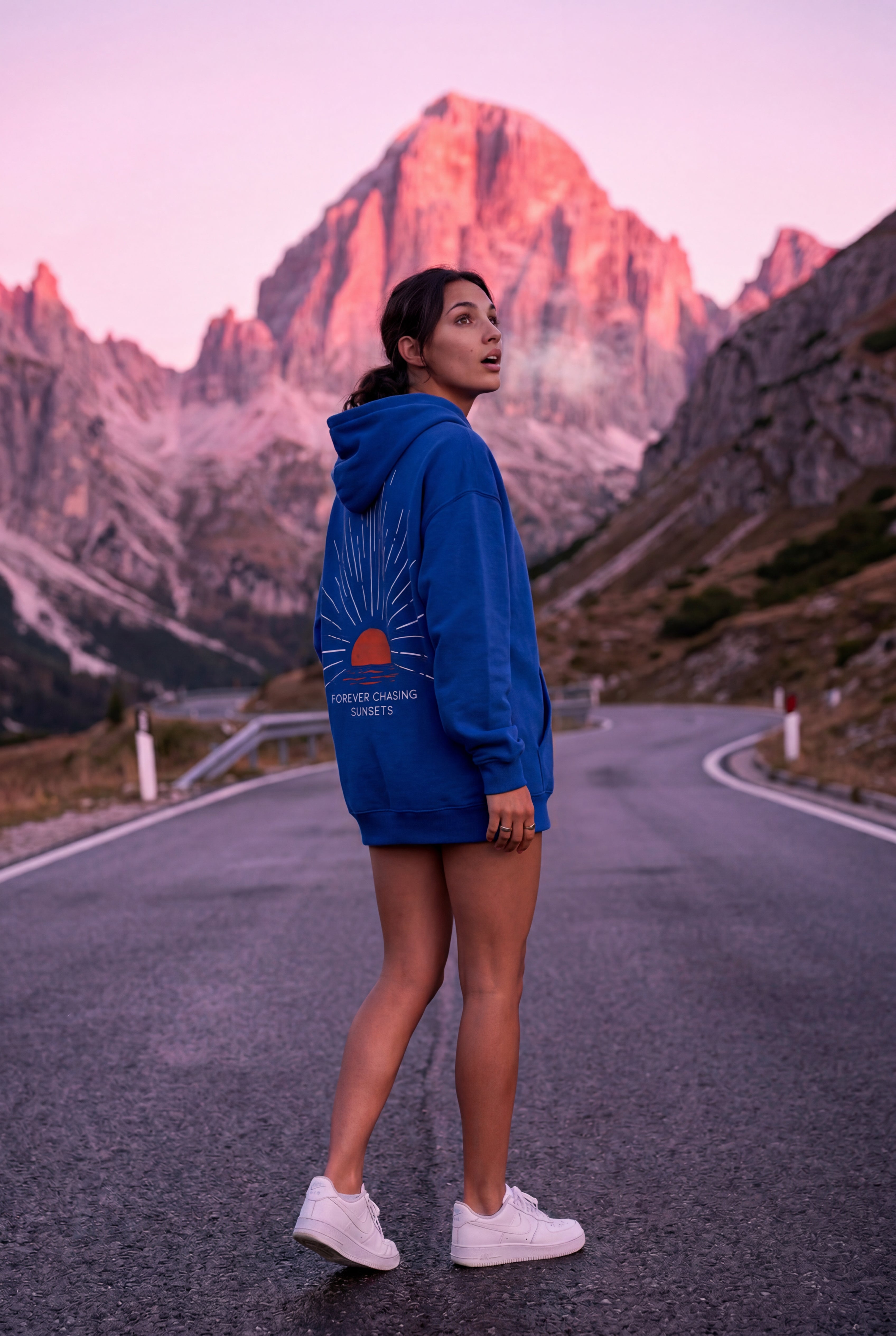 Lia | Oversized Sun Print Back Graphic Hoodie