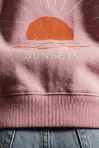 Lia | Oversized Sun Print Back Graphic Hoodie