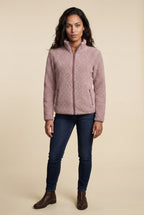 Plush Zip-up Jacket with Stand Collar | Senna