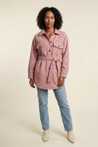 Relaxed Button-front Utility Jacket with Flap Pockets | Senna