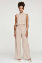 Elcevi | Sleeveless Mock Neck Wide Leg Jumpsuit For Women