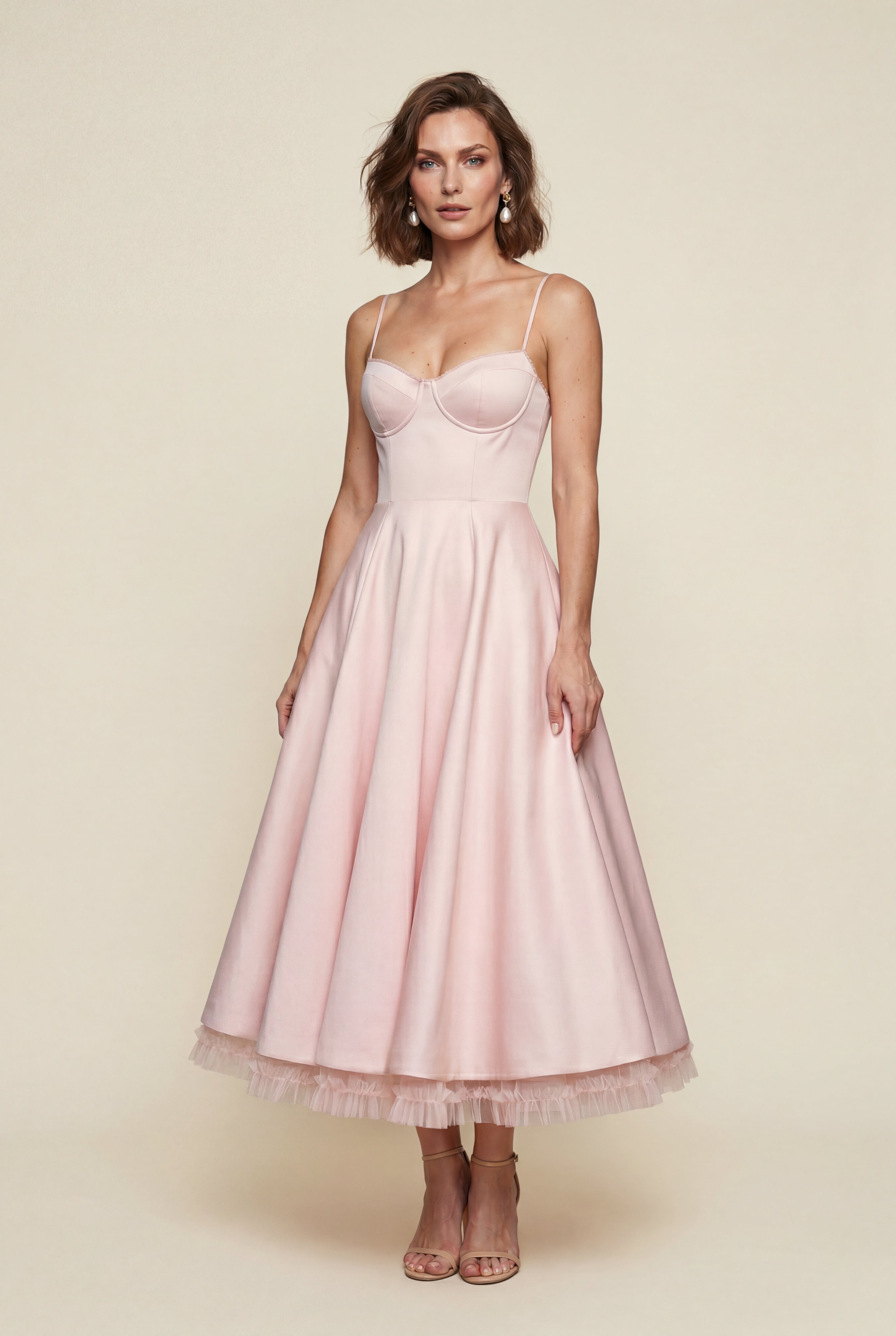 Alyssa | Sweetheart Neckline Fit and Flare Midi Cocktail Dress For Women