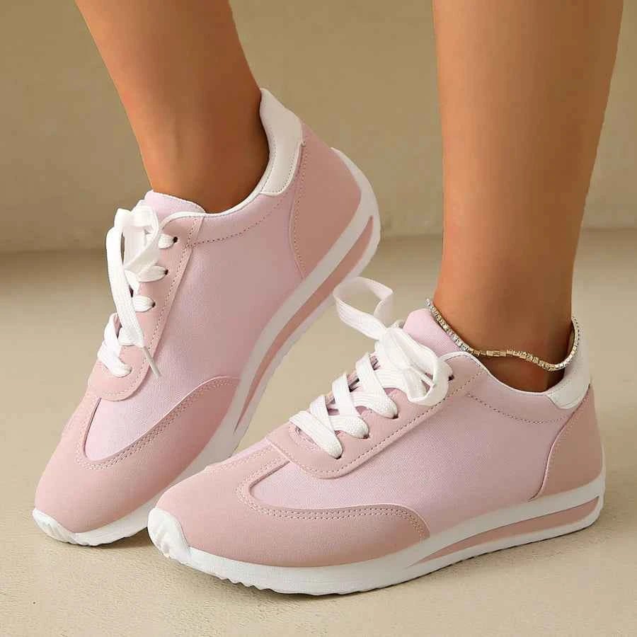 Lia | Women's Retro-Inspired Lace-Up Sneakers with White Sole