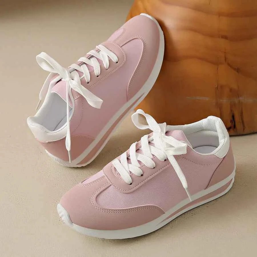 Lia | Women's Retro-Inspired Lace-Up Sneakers with White Sole