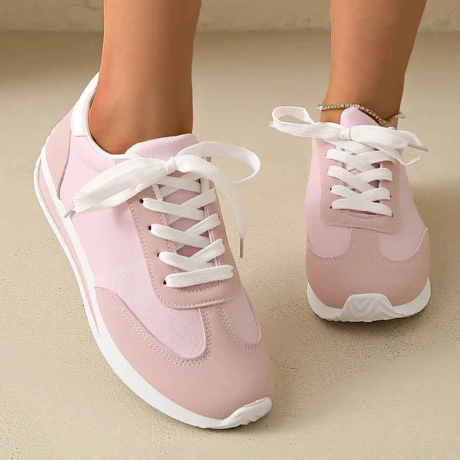 Lia | Women's Retro-Inspired Lace-Up Sneakers with White Sole