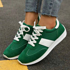 Lia | Women's Retro-Inspired Lace-Up Sneakers with White Sole