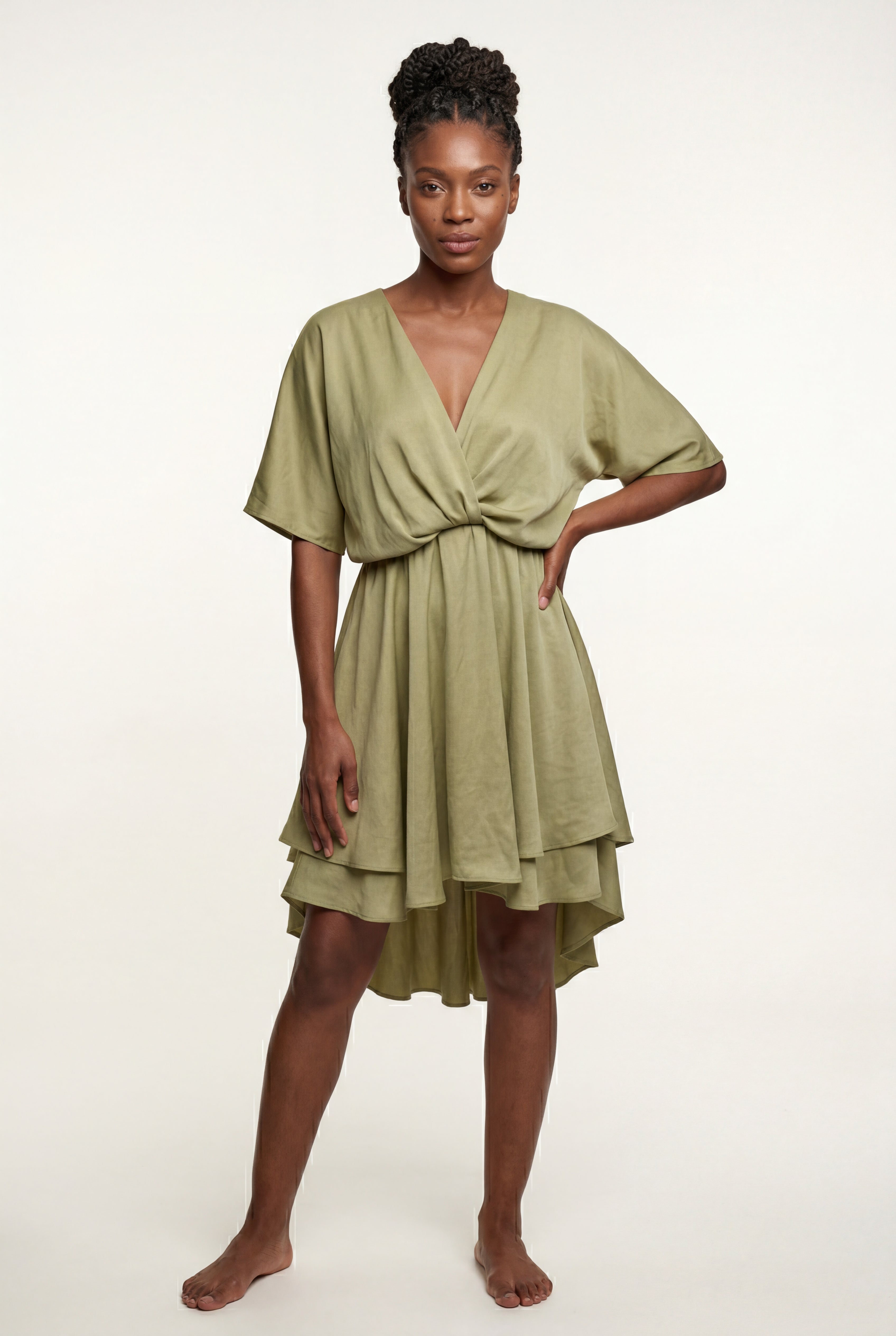 Alyssa | Flutter Sleeve Ruffle Hem Mini Dress For Women