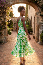 Alyssa | Asymmetrical One-shoulder Floral Print Midi Dress For Women