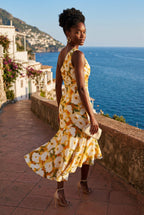 Alyssa | Asymmetrical One-shoulder Floral Print Midi Dress For Women