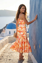 Alyssa | Asymmetrical One-shoulder Floral Print Midi Dress For Women