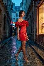 Elcevi | Off-shoulder Ruffle Mini Dress For Women