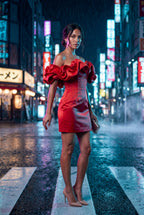 Elcevi | Off-shoulder Ruffle Mini Dress For Women