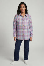 Relaxed Fit Checked Long Sleeve Shirt with Classic Collar