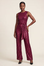 Elcevi | Belted Sleeveless Wide-leg Jumpsuit For Women