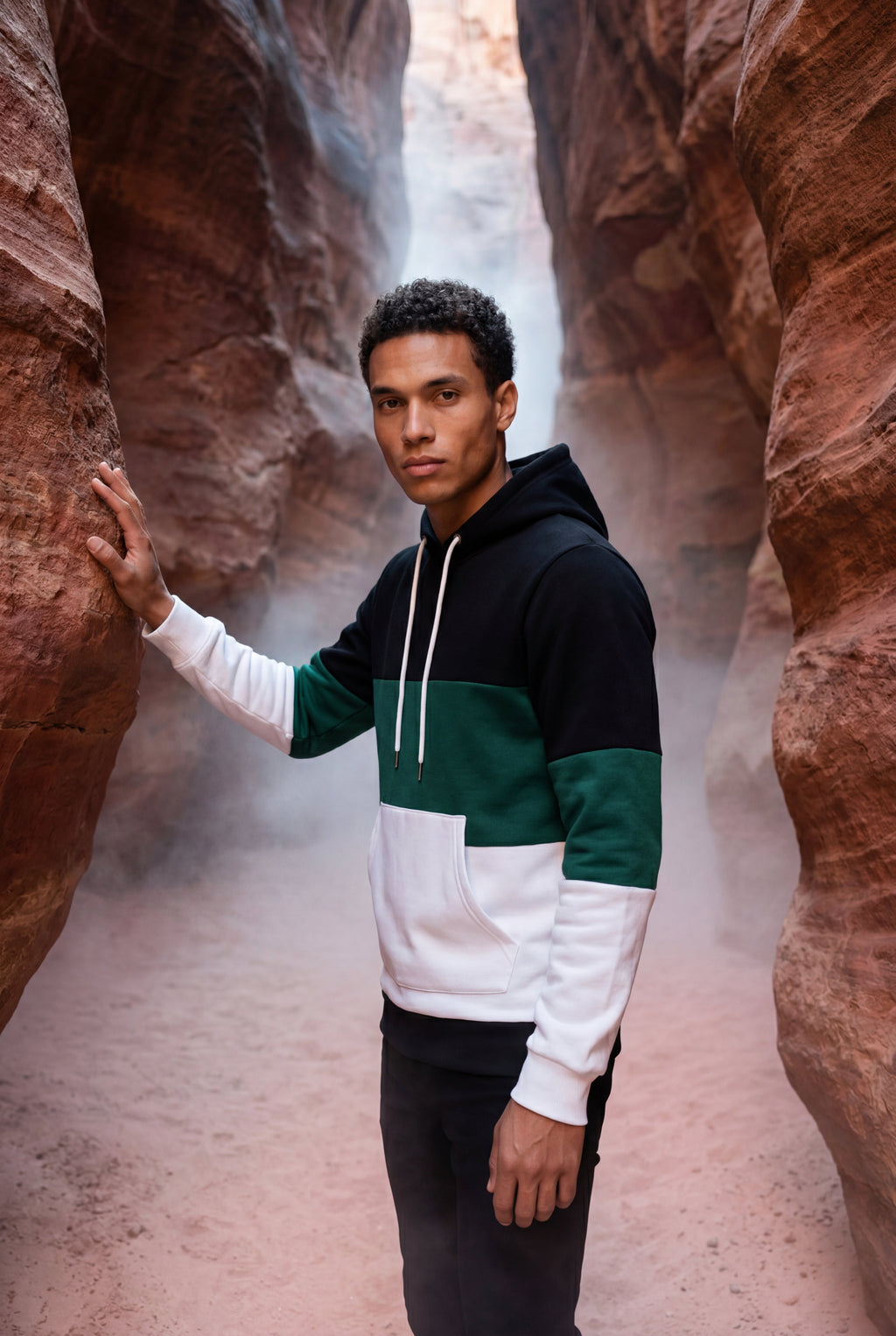 Liam | Color Block Pullover Hoodie with Kangaroo Pocket