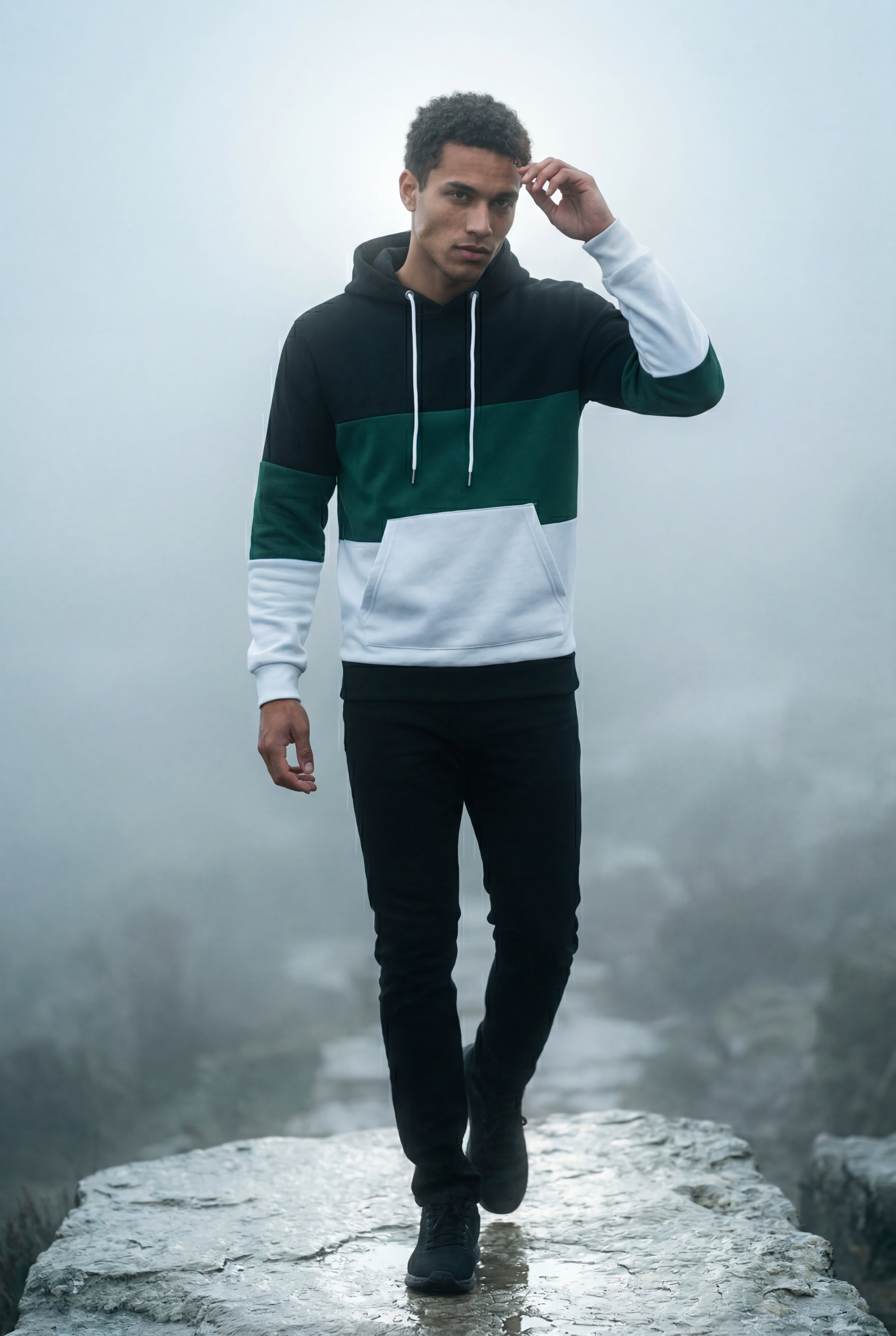 Liam | Color Block Pullover Hoodie with Kangaroo Pocket