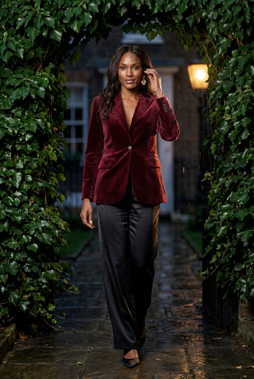 Lia | Gold Button Tailored Single-breasted Blazer