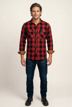 Kian | Large Check Plaid Long Sleeve Button Down Shirt