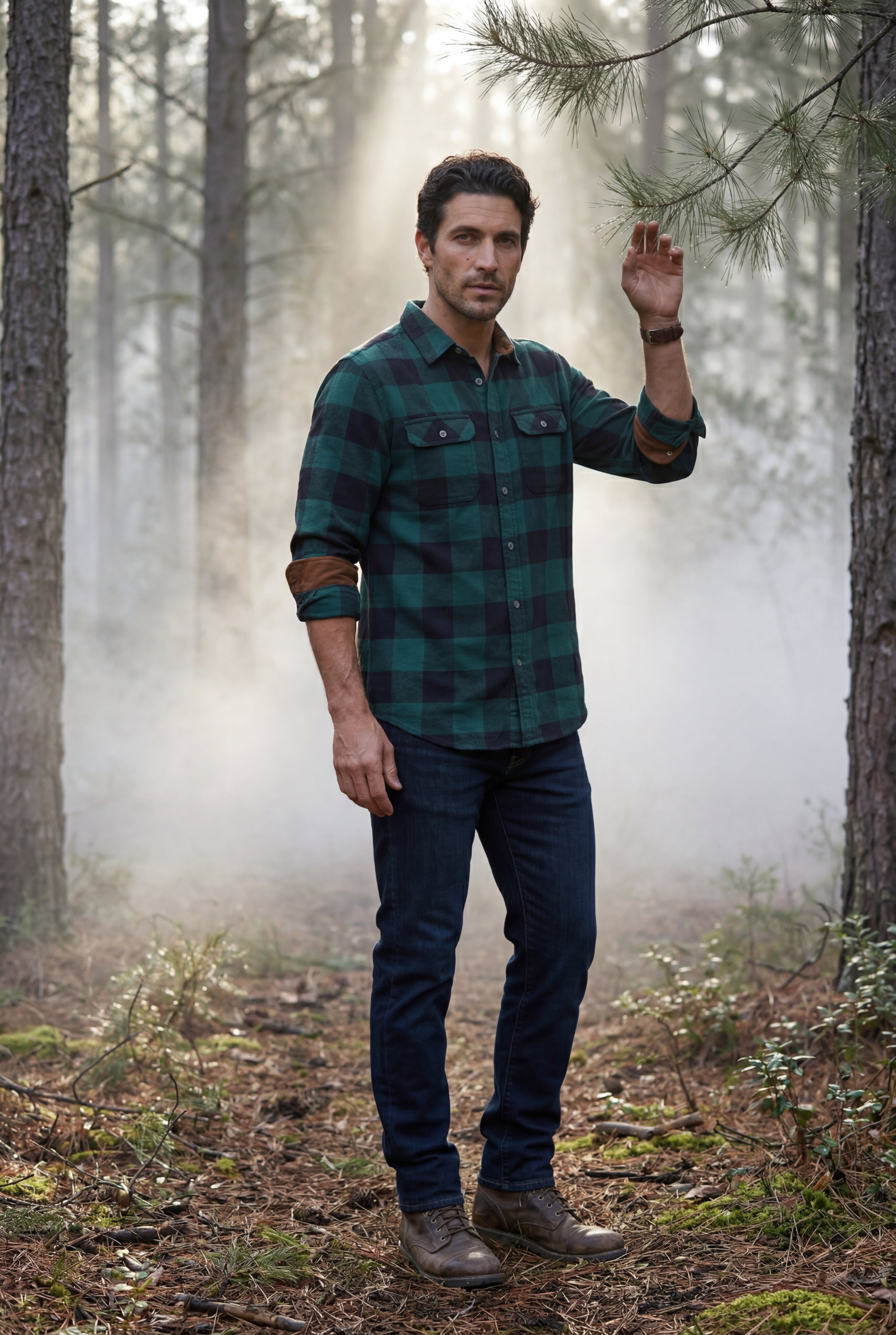 Kian | Large Check Plaid Long Sleeve Button Down Shirt