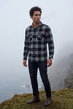 Kian | Large Check Plaid Long Sleeve Button Down Shirt