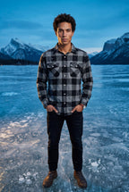 Kian | Large Check Plaid Long Sleeve Button Down Shirt
